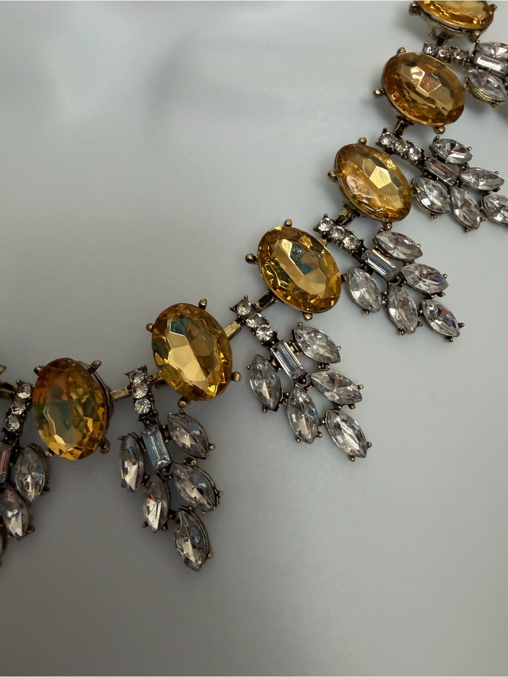 NWOT Aratta Silent Journey- Gold-Tone Topaz Crystal Statement Necklace - Picture 9 of 16